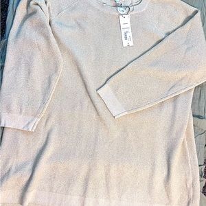Liz Claiborne NWT metallic gold oversized tunic sweater 2x